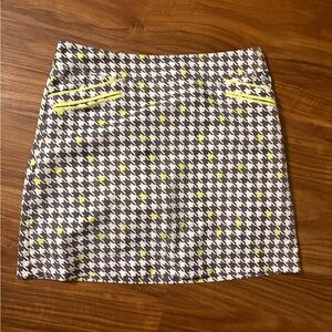 Cutter & Buck Mini Skort - Black, White, Yellow Houndstooth